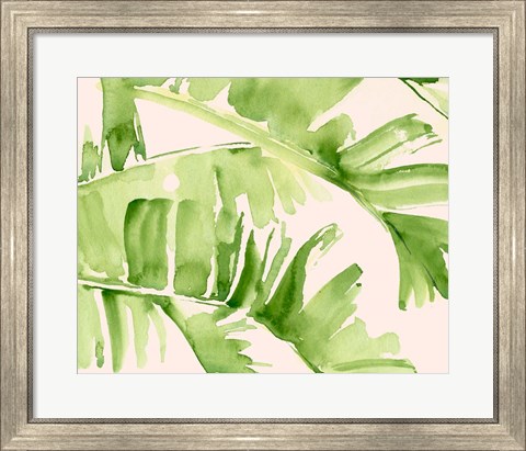 Framed Peachy Palms I Print
