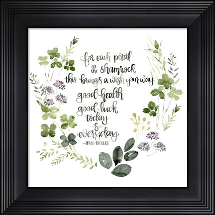 Framed Clover Saying I Print