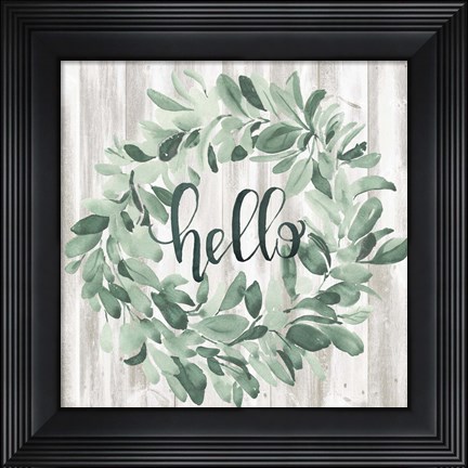 Framed Welcome Wreath I Print