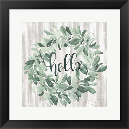 Framed Welcome Wreath I Print