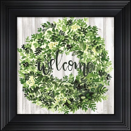 Framed Welcome Wreath II Print