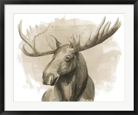 Framed Bull Moose II Print