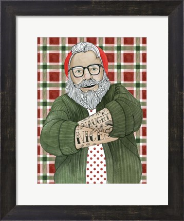 Framed Hipster Santa II Print