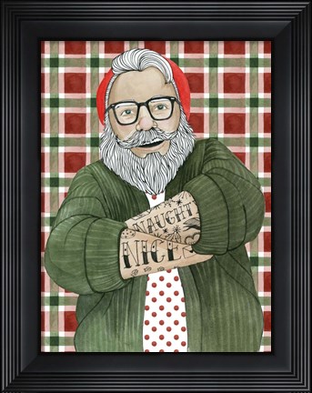 Framed Hipster Santa II Print