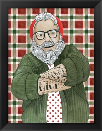 Framed Hipster Santa II Print