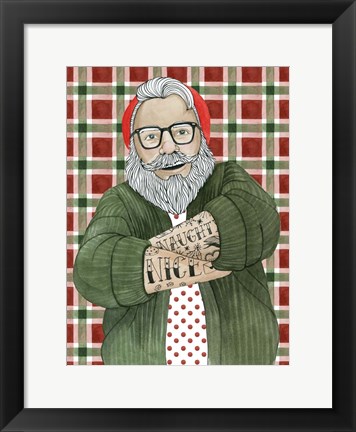 Framed Hipster Santa II Print