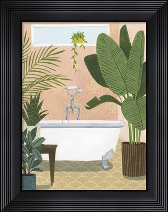 Framed Bathtub Oasis I Print