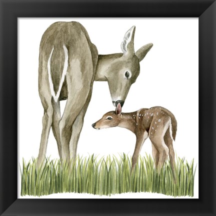 Framed Woodland Babes II Print