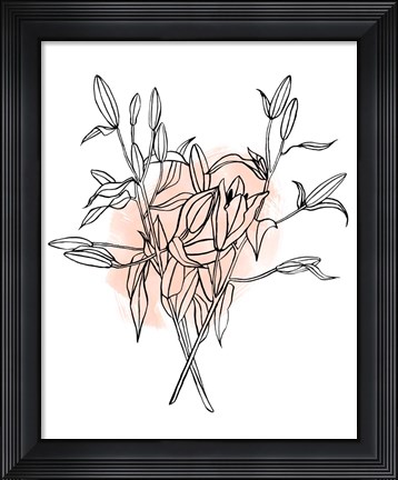 Framed Lilies on Pink I Print