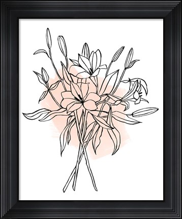 Framed Lilies on Pink II Print