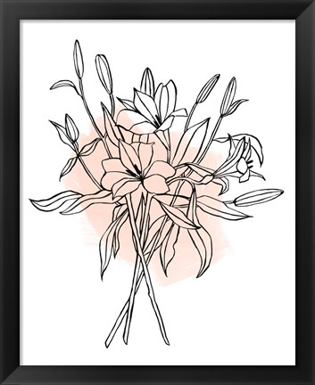 Framed Lilies on Pink II Print