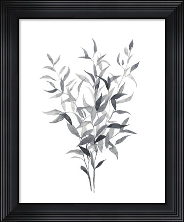 Framed Paynes Grey Botanicals I Print