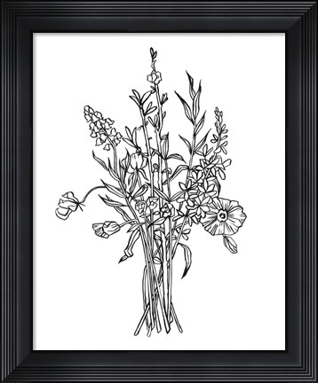 Framed Black &amp; White Bouquet IV Print