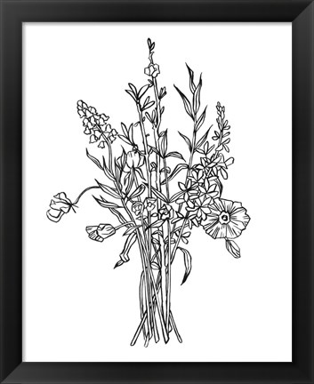 Framed Black &amp; White Bouquet IV Print