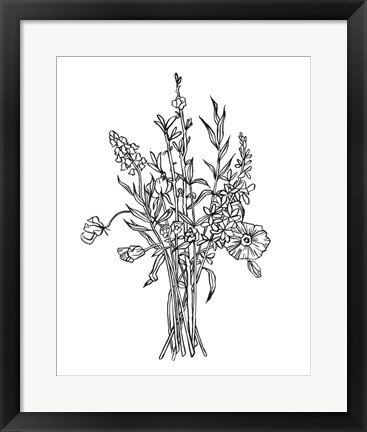 Framed Black &amp; White Bouquet IV Print