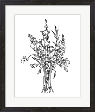 Framed Black &amp; White Bouquet IV Print