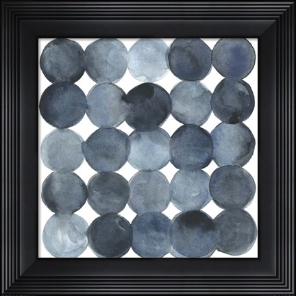 Framed Blue Grey Density I Print