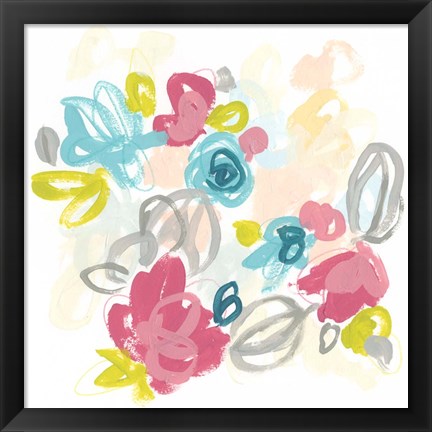 Framed Floral Scatter I Print