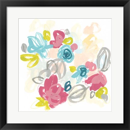 Framed Floral Scatter I Print