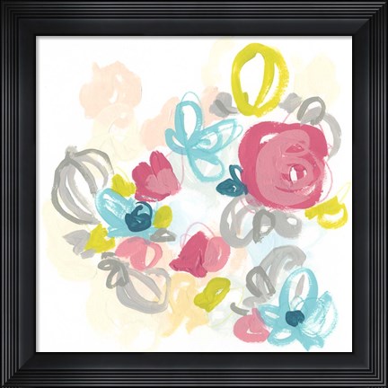 Framed Floral Scatter II Print