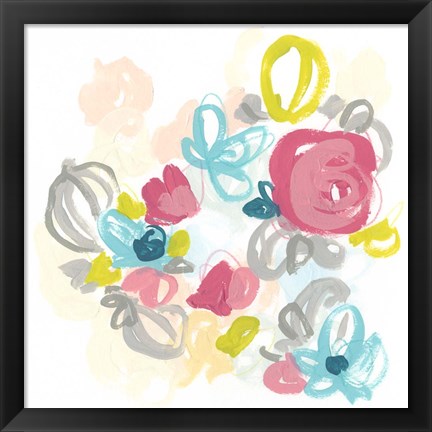 Framed Floral Scatter II Print