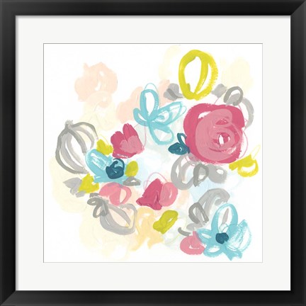 Framed Floral Scatter II Print