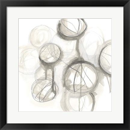 Framed Neutral Lanterns III Print