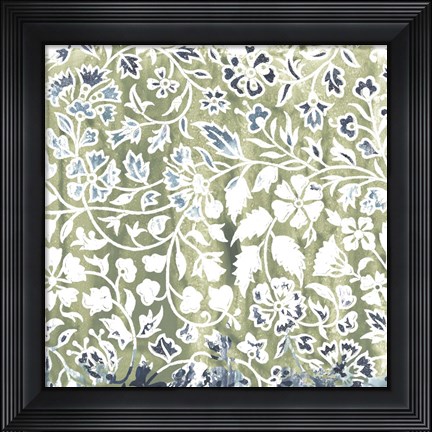 Framed Flower Stone Tile I Print