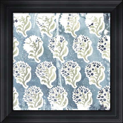 Framed Flower Stone Tile II Print