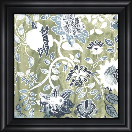 Framed Flower Stone Tile IX Print