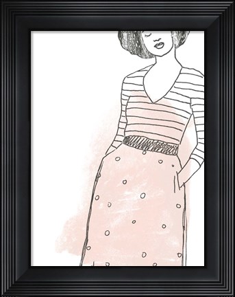 Framed Fashion Sketches II Print