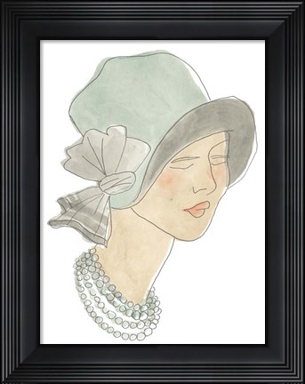 Framed Flapper Fashion Sketches I Print