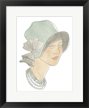 Framed Flapper Fashion Sketches I Print