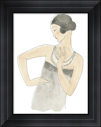 Framed Flapper Fashion Sketches V Print