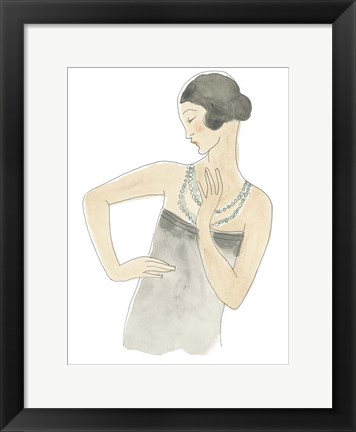 Framed Flapper Fashion Sketches V Print