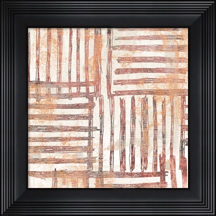 Framed Red Earth Textile I Print