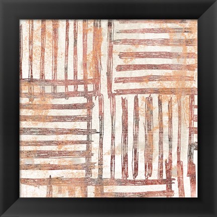 Framed Red Earth Textile I Print