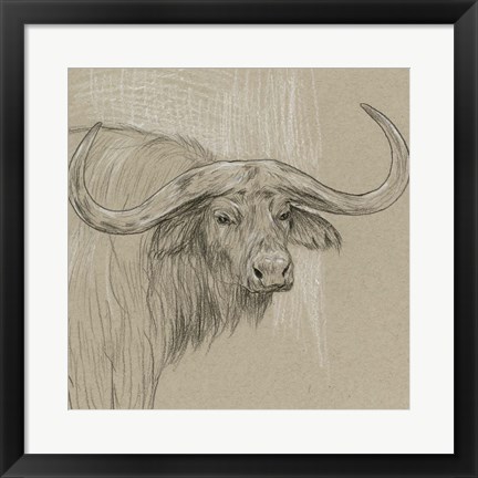 Framed Longhorn Sketch II Print