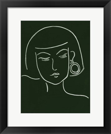 Framed Malachite Portrait II Print