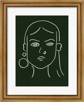 Framed Malachite Portrait IV Print