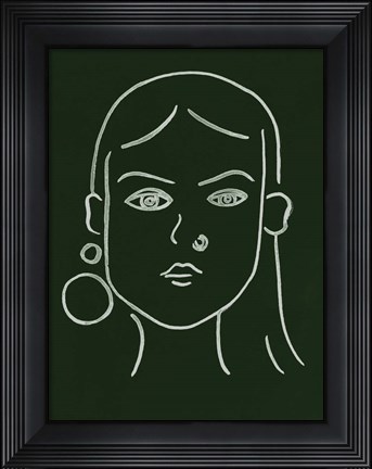 Framed Malachite Portrait IV Print