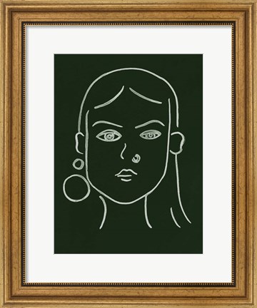 Framed Malachite Portrait IV Print