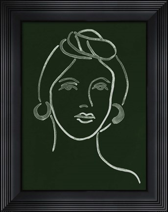 Framed Malachite Portrait V Print