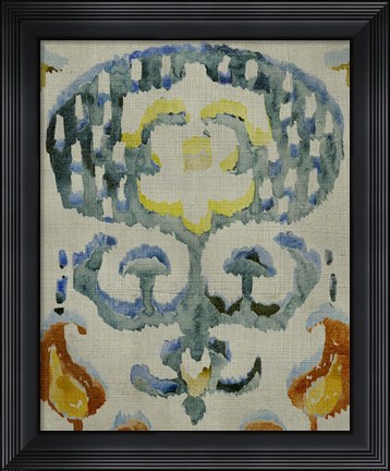 Framed Bohemian Ikat I Print