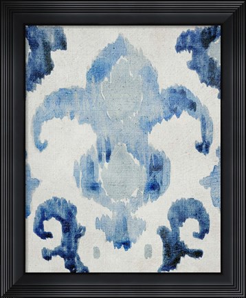 Framed Sapphire Ikat II Print