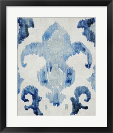 Framed Sapphire Ikat II Print