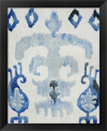 Framed Sapphire Ikat III Print