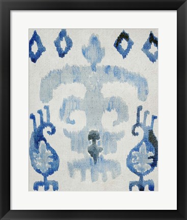 Framed Sapphire Ikat III Print