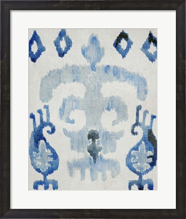 Framed Sapphire Ikat III Print
