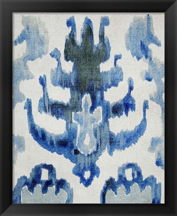 Framed Sapphire Ikat IV Print